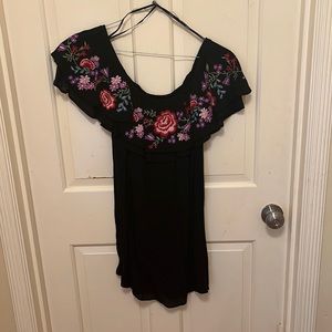 Embroidered Mini Dress
